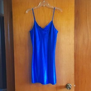Vintage Nordstrom blue satin chemise